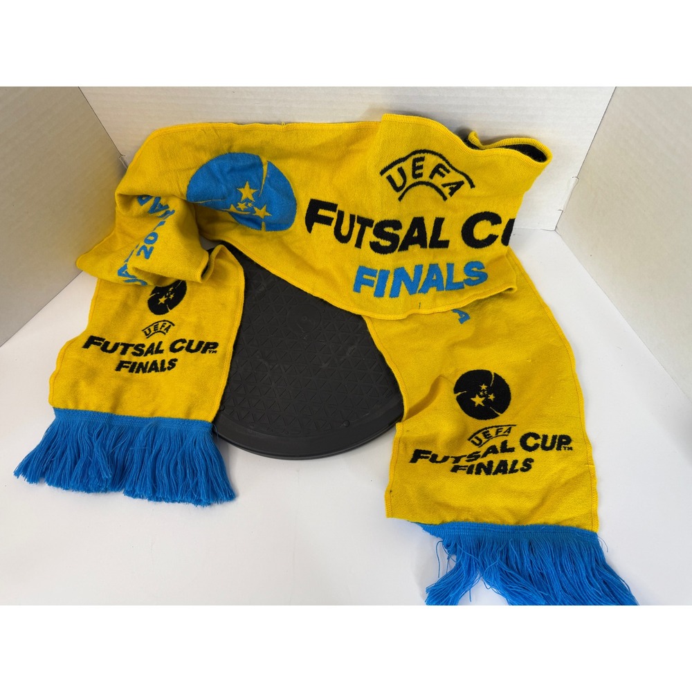 UEFA Futsal Cup Finals Guadalajara 2016 Soccer Scarf Yellow Blue Knit Fringed